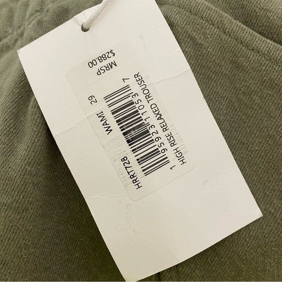 Frame Denim High-Rise Relaxed Washed Trouser Pants Green - Picture 11 of 11